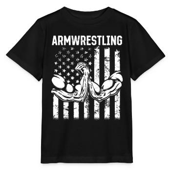 Bras de fer Bras de fer Bras de fer Bras de fer Drapeau des États-Unis - T-shirt bio MINI CREATOR Stanley/Stella Enfant - noir - Devant - Mikhail (115cm)