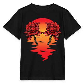 Floral Sun Valentine Valentine's Day Love Gift - Stanley/Stella MINI CREATOR Kids’ T-Shirt - black - Front - Mikhail (115cm)