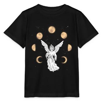 Angel Sky Moon Celestial Fantasy Esotericism - Stanley/Stella MINI CREATOR Kids’ T-Shirt - black - Front - Mikhail (115cm)