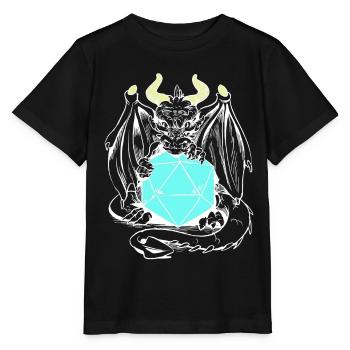 dragon, créature, créature mythique, conte de fées, personnage de conte de fées - T-shirt bio MINI CREATOR Stanley/Stella Enfant - noir - Devant - Mikhail (115cm)