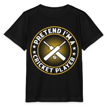 Cricket Cricket - Faire semblant d’être un joueur de cricket - T-shirt bio MINI CREATOR Stanley/Stella Enfant - noir - Devant - Mikhail (115cm)