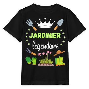 Jardinier Légendaire Cadeau Retraite Campagne - T-shirt bio MINI CREATOR Stanley/Stella Enfant - noir - Devant - Mikhail (115cm)