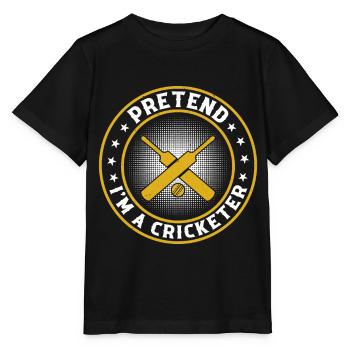 Faire semblant d’être un joueur de cricket - Joueur de cricket Cricketin - T-shirt bio MINI CREATOR Stanley/Stella Enfant - noir - Devant - Mikhail (115cm)