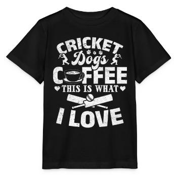 Cricket Dogs Coffee This Is What I Love - Cricket - Stanley/Stella Kinder T-Shirt MINI CREATOR  - Schwarz - Vorne - Mikhail (115cm)