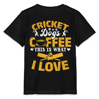 Cricket Dogs Coffee This Is What I Love - Cricket - Stanley/Stella Kinder T-Shirt MINI CREATOR  - Schwarz - Vorne - Mikhail (115cm)