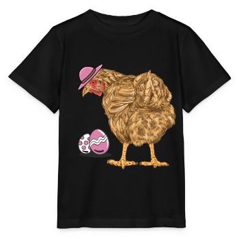 Huhn Federvieh Geflügel Ostereier Ei Hühnerhof - Stanley/Stella Kinder T-Shirt MINI CREATOR  - Schwarz - Vorne - Mikhail (115cm)