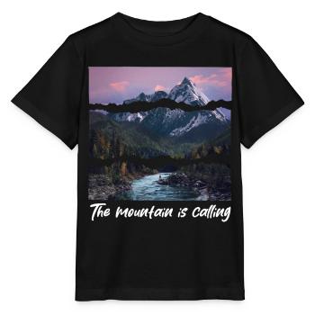 the mountain is calling - Stanley/Stella MINI CREATOR Kids’ T-Shirt - black - Front - Mikhail (115cm)