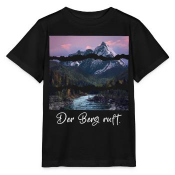 the mountain is calling - Stanley/Stella MINI CREATOR Kids’ T-Shirt - black - Front - Mikhail (115cm)