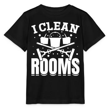 I Clean Rooms - House Cleaning House Cleaner House - Stanley/Stella MINI CREATOR Kids’ T-Shirt - black - Front - Mikhail (115cm)