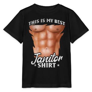 This Is My Best Janitor Shirt - Housekeeper Funny - Stanley/Stella MINI CREATOR Kids’ T-Shirt - black - Front - Mikhail (115cm)