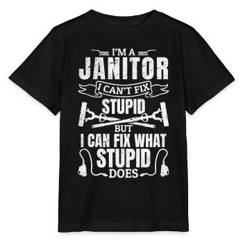 Citation de concierge Dicton de concierge drôle - T-shirt bio MINI CREATOR Stanley/Stella Enfant - noir - Devant - Mikhail (115cm)