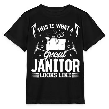 This Is What A Great Janitor Looks Like - Janitor - Stanley/Stella Kinder T-Shirt MINI CREATOR  - Schwarz - Vorne - Mikhail (115cm)