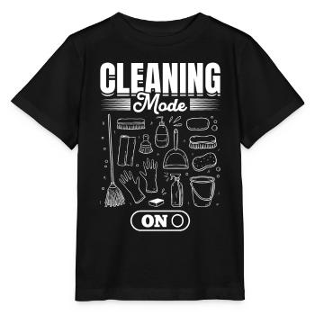 Housekeeper Janitor - Cleaning Mode On - Stanley/Stella MINI CREATOR Kids’ T-Shirt - black - Front - Mikhail (115cm)