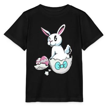 Pâques lapin coquille d’oeuf oeufs oeufs de Pâques oeufs d’enfant oeuf - T-shirt bio MINI CREATOR Stanley/Stella Enfant - noir - Devant - Mikhail (115cm)