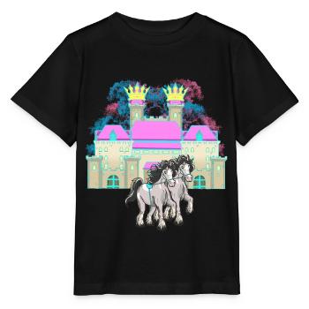 Schloss Märchen Pferd Könighaus König Mittelalter - Stanley/Stella Kinder T-Shirt MINI CREATOR  - Schwarz - Vorne - Mikhail (115cm)