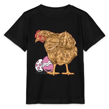 Huhn Federvieh Geflügel Eier Ei Ostern Osterei - Stanley/Stella Kinder T-Shirt MINI CREATOR  - Schwarz - Vorne - Mikhail (115cm)