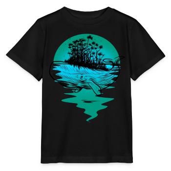baleine, poisson, océan, mammifères marins - T-shirt bio MINI CREATOR Stanley/Stella Enfant - noir - Devant - Mikhail (115cm)