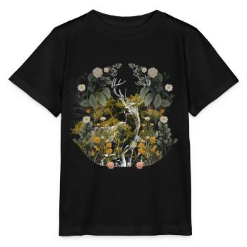 Animaux de la forêt Cerf orignal Suède Sauvage Forêt Nature - T-shirt bio MINI CREATOR Stanley/Stella Enfant - noir - Devant - Mikhail (115cm)