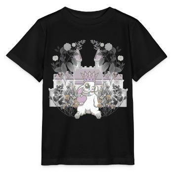 Bunny King souverain rétro Vintage personnage de conte de fées - T-shirt bio MINI CREATOR Stanley/Stella Enfant - noir - Devant - Mikhail (115cm)