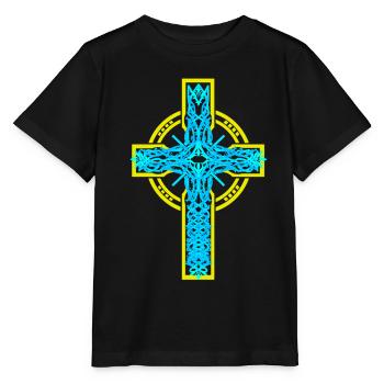 Croix Croix Crucifix Église Jésus Dieu - T-shirt bio MINI CREATOR Stanley/Stella Enfant - noir - Devant - Mikhail (115cm)