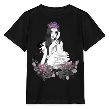 Fille Nostalgie Cygne Roi Conte de fées Fantaisie - T-shirt bio MINI CREATOR Stanley/Stella Enfant - noir - Devant - Mikhail (115cm)