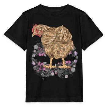 Frühling Ostern Huhn Federvieh Natur Geflügel - Stanley/Stella Kinder T-Shirt MINI CREATOR  - Schwarz - Vorne - Mikhail (115cm)