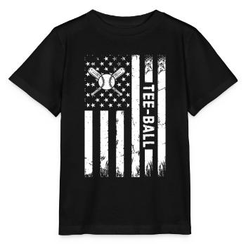 Tee-ball Player Tee-ball US Flag - Stanley/Stella MINI CREATOR Kids’ T-Shirt - black - Front - Mikhail (115cm)