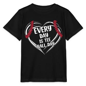 Every day is Tee-ball day - Tee-ball - Stanley/Stella MINI CREATOR Kids’ T-Shirt - black - Front - Mikhail (115cm)