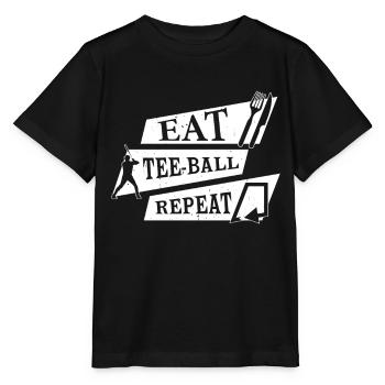 Eat Tee-ball Repeat - Tee-ball Game - Stanley/Stella MINI CREATOR Kids’ T-Shirt - black - Front - Mikhail (115cm)