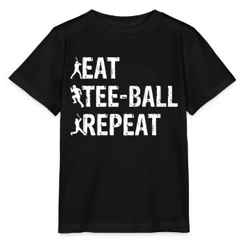 Tee-ball Player - Eat Tee-ball Repeat - Stanley/Stella MINI CREATOR Kids’ T-Shirt - black - Front - Mikhail (115cm)