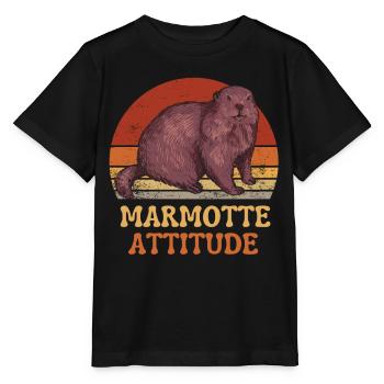 MARMOTTE ATTITUDE - T-shirt bio MINI CREATOR Stanley/Stella Enfant - noir - Devant - Mikhail (115cm)