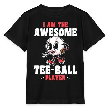 Joueur de T-ball - Je suis le génial joueur de Tee-ball - T-shirt bio MINI CREATOR Stanley/Stella Enfant - noir - Devant - Mikhail (115cm)