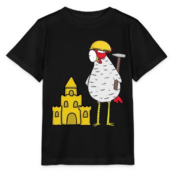 Craftsman Chicken Sandcastle Construction Site Building Builder - Stanley/Stella MINI CREATOR Kids’ T-Shirt - black - Front - Mikhail (115cm)