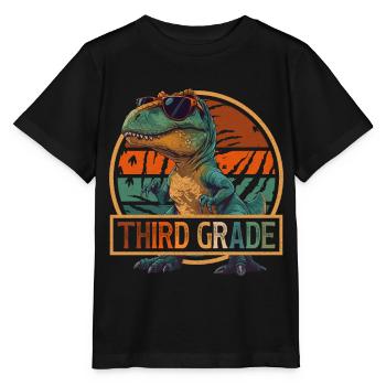 3rd Class T-Rex Dinosaur Sunglasses Dino - Stanley/Stella MINI CREATOR Kids’ T-Shirt - black - Front - Mikhail (115cm)