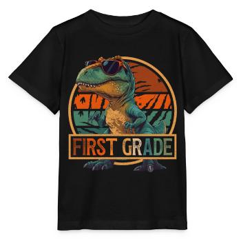 1st Class T-Rex Dinosaur Sunglasses Dino - Stanley/Stella MINI CREATOR Kids’ T-Shirt - black - Front - Mikhail (115cm)