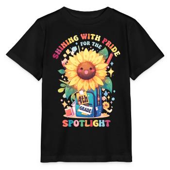 Shinging With Pride 4th Grade Kawaii Sunflower - Stanley/Stella MINI CREATOR Kids’ T-Shirt - black - Front - Mikhail (115cm)