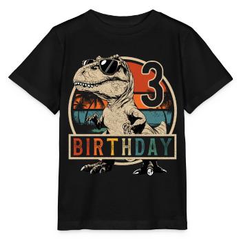 T-Rex Sunglasses 3 Years Boy 3rd Birthday - Stanley/Stella MINI CREATOR Kids’ T-Shirt - black - Front - Mikhail (115cm)