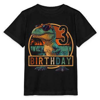 T-Rex Sunglasses 3 Years Boy 3rd Birthday - Stanley/Stella MINI CREATOR Kids’ T-Shirt - black - Front - Mikhail (115cm)