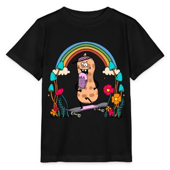Erdnuss Kind Jugendlicher Skater Eiskrem Sommer - Stanley/Stella Kinder T-Shirt MINI CREATOR  - Schwarz - Vorne - Mikhail (115cm)