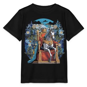 Horse, Prince Charming, Fairy Tale, Horses, Steed, Ruler - Stanley/Stella MINI CREATOR Kids’ T-Shirt - black - Front - Mikhail (115cm)
