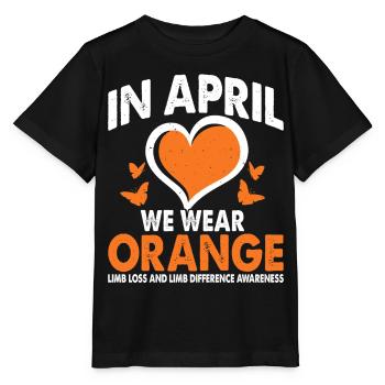 In April we wear Orange Limb Loss Limb - Stanley/Stella MINI CREATOR Kids’ T-Shirt - black - Front - Mikhail (115cm)