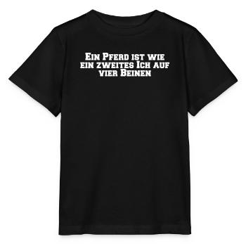 Reiten - Ein Pferd ist wie ein zweites Ich auf - Stanley/Stella Kinder T-Shirt MINI CREATOR  - Schwarz - Vorne - Mikhail (115cm)