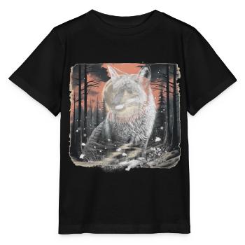 Renard de la forêt Animaux de la forêt Animaux sauvages Renards Nature - T-shirt bio MINI CREATOR Stanley/Stella Enfant - noir - Devant - Mikhail (115cm)