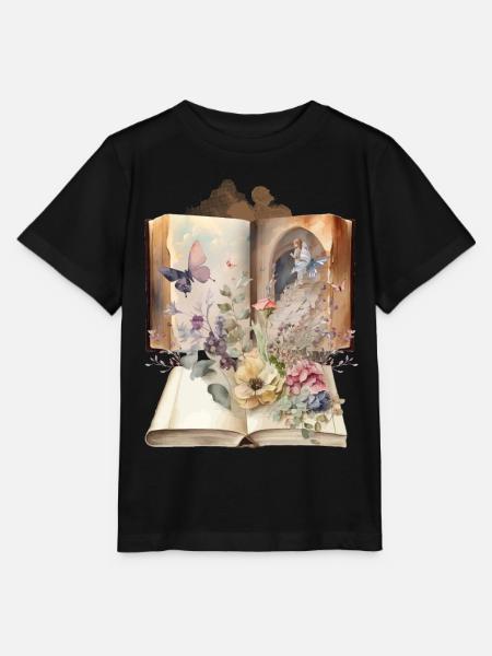 Vintage Buch Bücher Nostalgisch Blumen - Stanley/Stella Kinder T-Shirt MINI CREATOR  - Schwarz