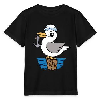 Mouette ancre marin marin marin enfants - T-shirt bio MINI CREATOR Stanley/Stella Enfant - noir - Devant - Mikhail (115cm)