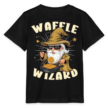 Waffle Wizard Waffle Waffles Baking Baker Pastry - Stanley/Stella MINI CREATOR Kids’ T-Shirt - black - Front - Mikhail (115cm)