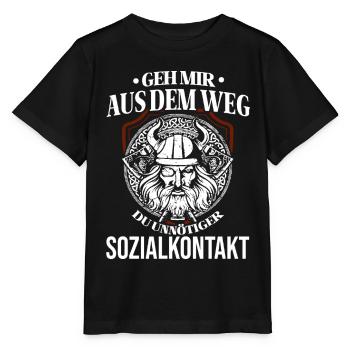 Wikinger Tshirt Viking Valhalla Walhalla Gott Odin - Stanley/Stella Kinder T-Shirt MINI CREATOR  - Schwarz - Vorne - Mikhail (115cm)