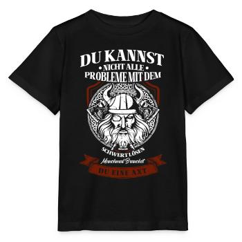 Wikinger Tshirt Viking Valhalla Walhalla Gott Odin - Stanley/Stella Kinder T-Shirt MINI CREATOR  - Schwarz - Vorne - Mikhail (115cm)
