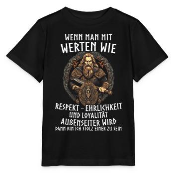Wikinger Tshirt Viking Valhalla Walhalla Gott Odin - Stanley/Stella Kinder T-Shirt MINI CREATOR  - Schwarz - Vorne - Mikhail (115cm)