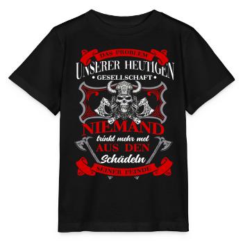 Wikinger Tshirt Viking Valhalla Walhalla Gott Odin - Stanley/Stella Kinder T-Shirt MINI CREATOR  - Schwarz - Vorne - Mikhail (115cm)